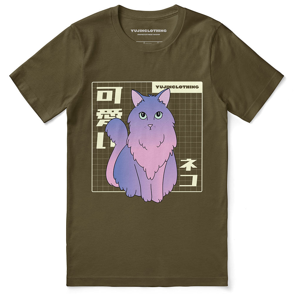 Vaporwave Cat T-Shirt | Yūjin Japanese Anime Streetwear Clothing