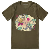 Samurai Cat Fight T-Shirt | Yūjin Japanese Anime Streetwear Clothing