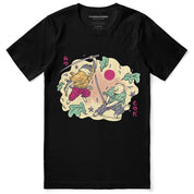 Samurai Cat Fight T-Shirt | Yūjin Japanese Anime Streetwear Clothing