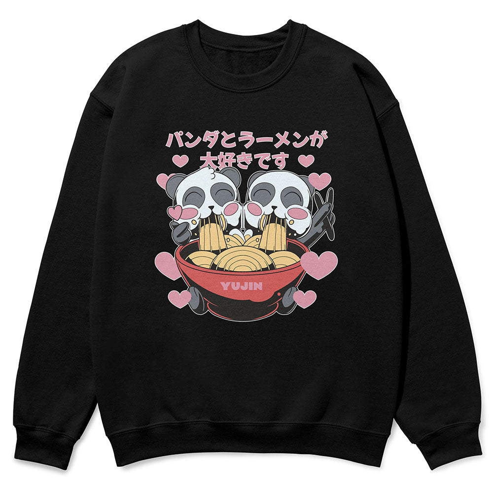 Cute Ramen Pandas Sweatshirt  | Yūjin Japanese Anime Streetwear Clothing