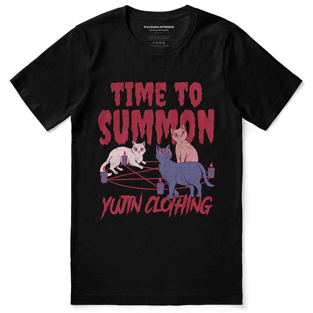 Time To Summon Cat T-Shirt | Yūjin Japanese Anime Streetwear Clothing