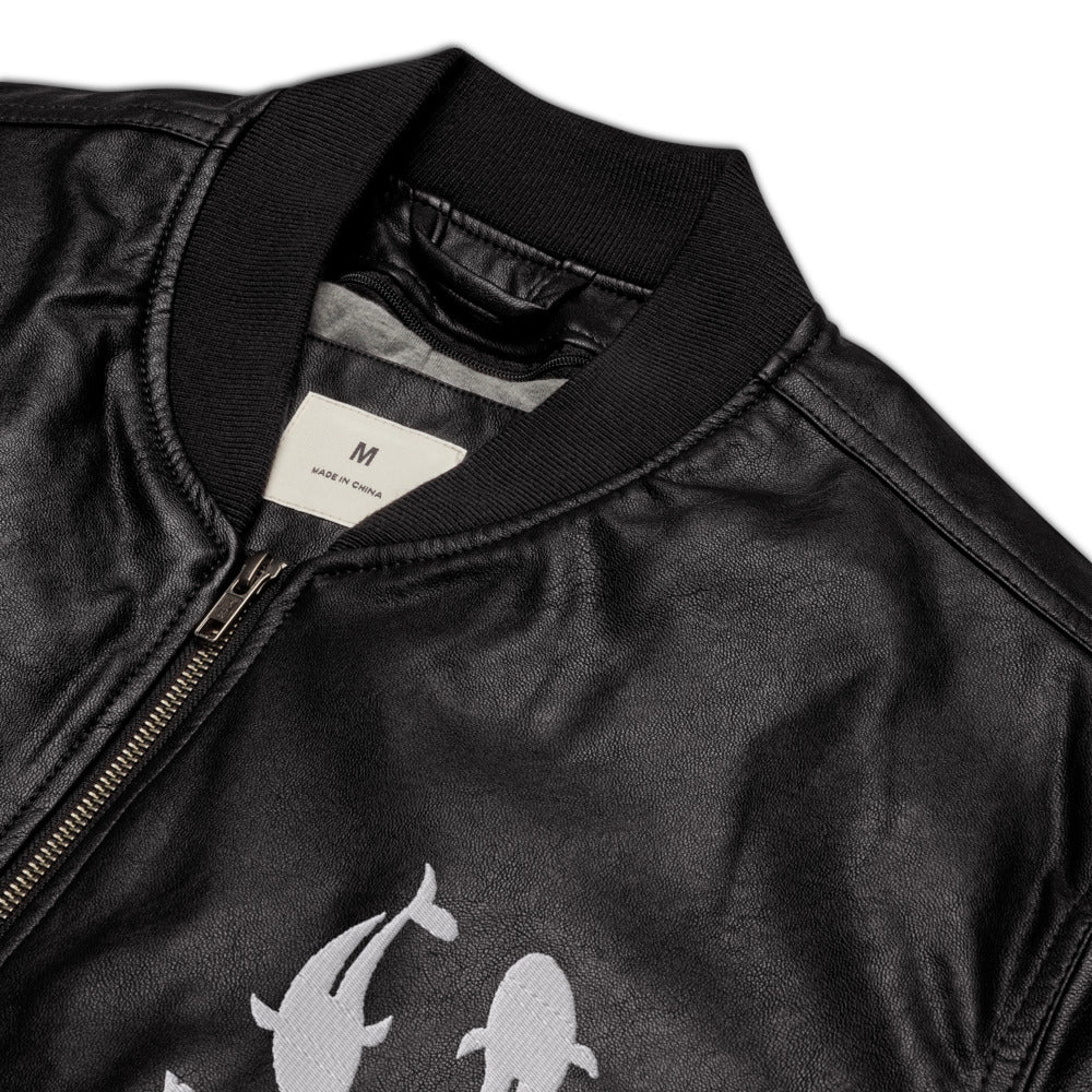Koi Leather Jacket | Yūjin Japanese Anime Streetwear Clothing