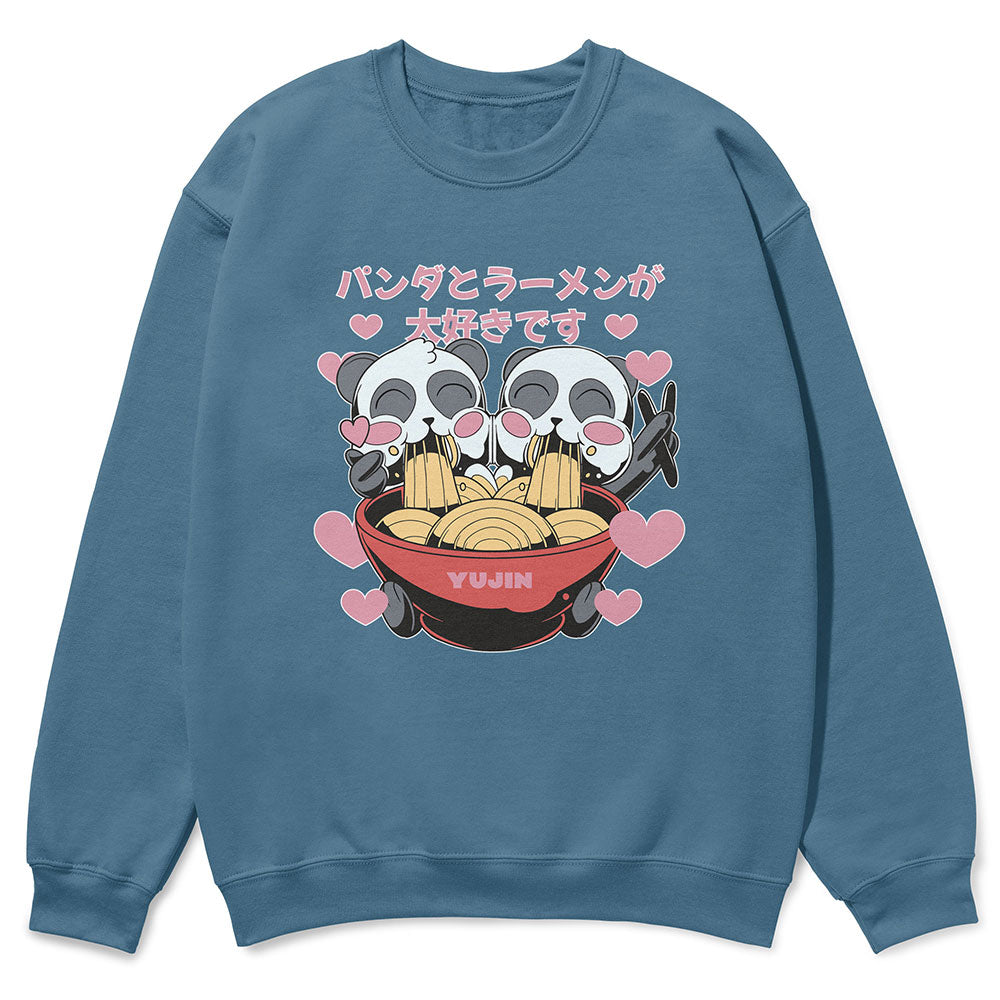 Cute Ramen Pandas Sweatshirt  | Yūjin Japanese Anime Streetwear Clothing