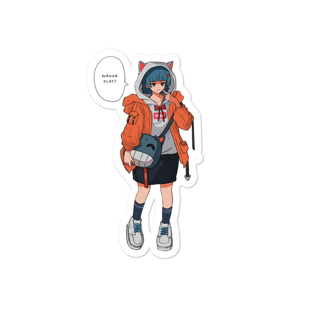 anime art , anime girl , streetwear , skateboard | Sticker