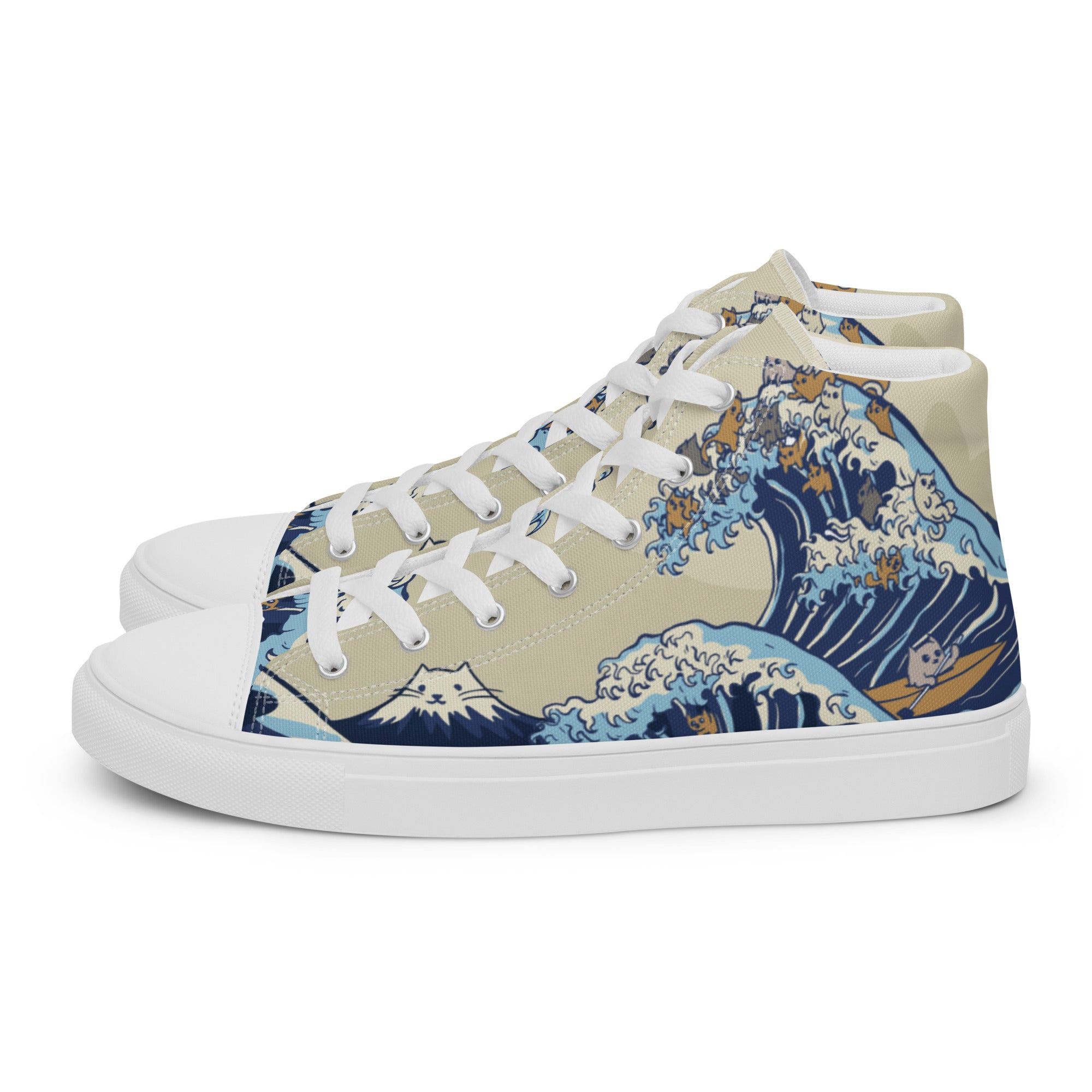 Japanese Cat Waves Shoes | Yūjin Japanese Anime Streetwear Clothing