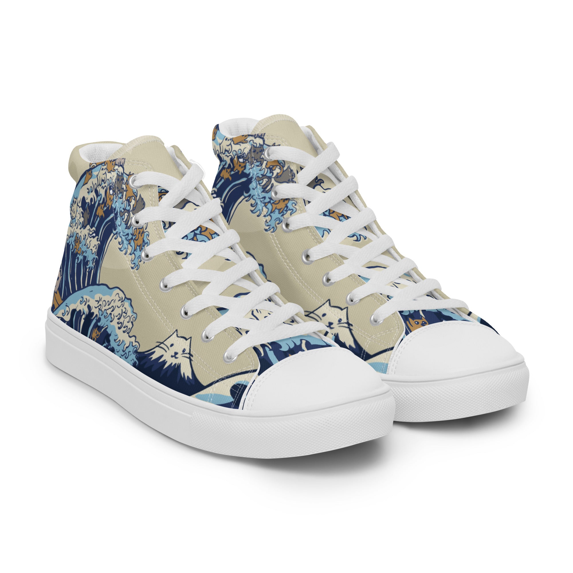 Japanese Cat Waves Shoes | Yūjin Japanese Anime Streetwear Clothing