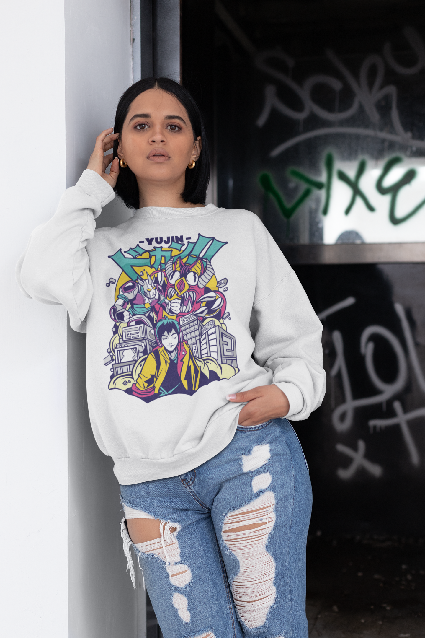 City Life Premium Sweatshirt | Yūjin Japanese Anime Streetwear Clothing
