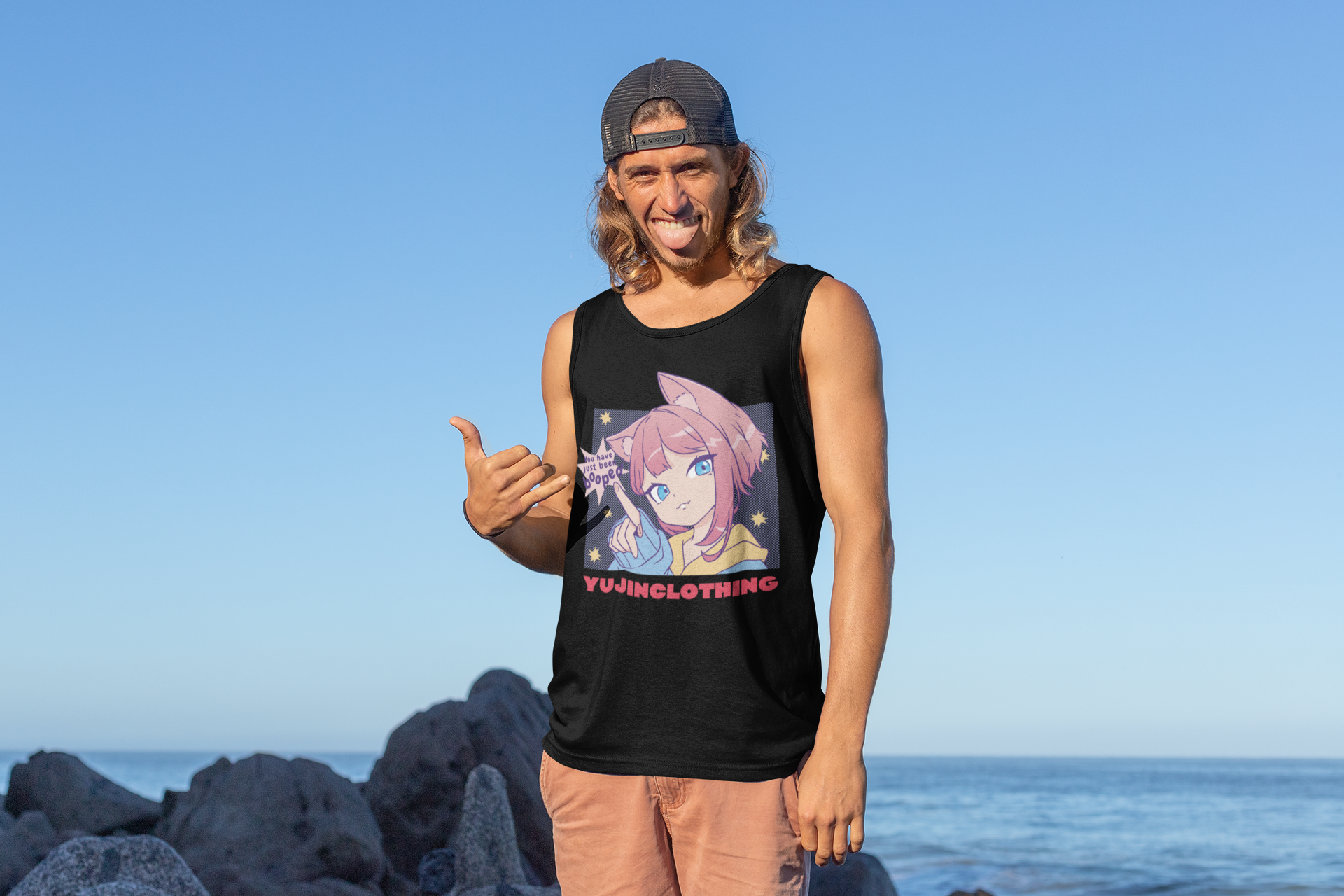 Booped Tank Top | Yūjin Japanese Anime Streetwear Clothing