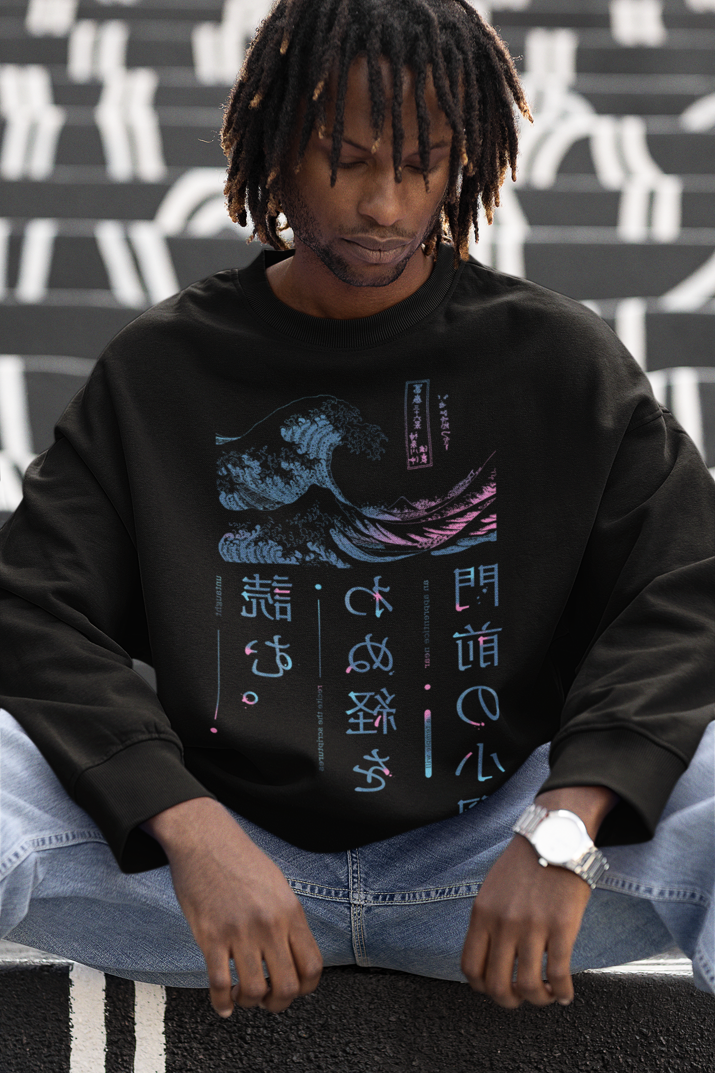 Night Waves Sweatshirt | Yūjin Japanese Anime Streetwear Clothing