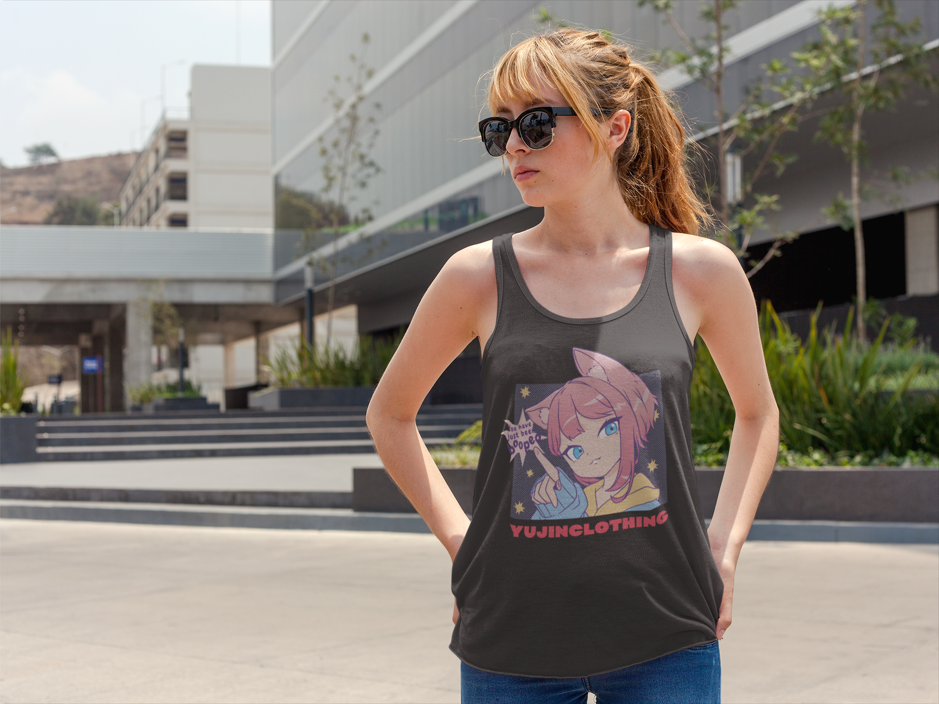 Booped Tank Top | Yūjin Japanese Anime Streetwear Clothing
