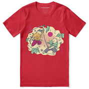 Samurai Cat Fight T-Shirt | Yūjin Japanese Anime Streetwear Clothing