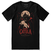 Count Catula Cat T-Shirt in Black, front flat lay