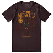 Count Meowcula Cat T-Shirt - Oxblood Black flat lay