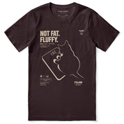 Fluffy Cat T-Shirt — Oxblood Black Flat Lay