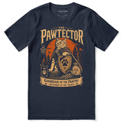 The Pawtector Cat T-Shirt in navy, front flat lay