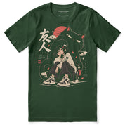 Brighter Days Cat T-Shirt in Forest - front flat lay