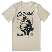 Catman Night Watch Cat T-Shirt - Soft Cream flat lay