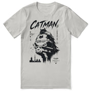 Catman Night Watch Cat T-Shirt - Silver flat lay