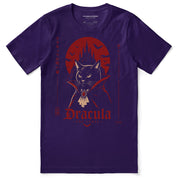Dracula The Curse Cat T-Shirt in Team Purple - front flat lay
