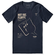 Fluffy Cat T-Shirt — Navy Flat Lay