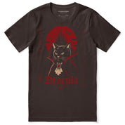 Dracula The Curse Cat T-Shirt in Brown - front flat lay