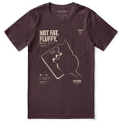 Fluffy Cat T-Shirt — Maroon Flat Lay