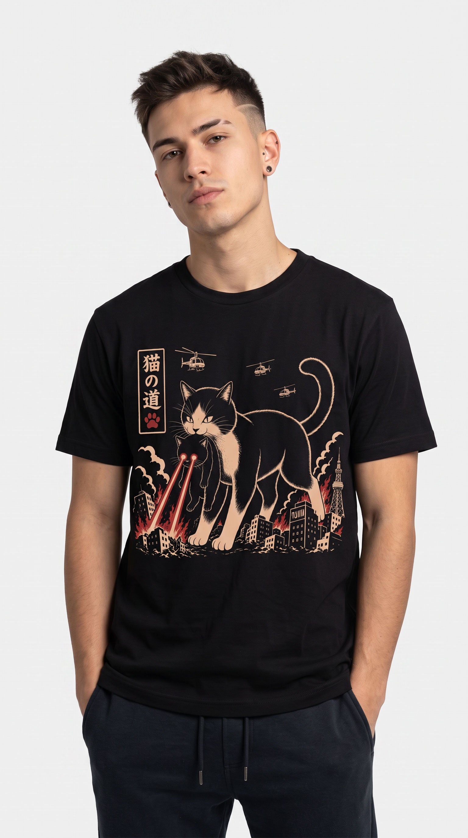 City Destruction Cat T-Shirt