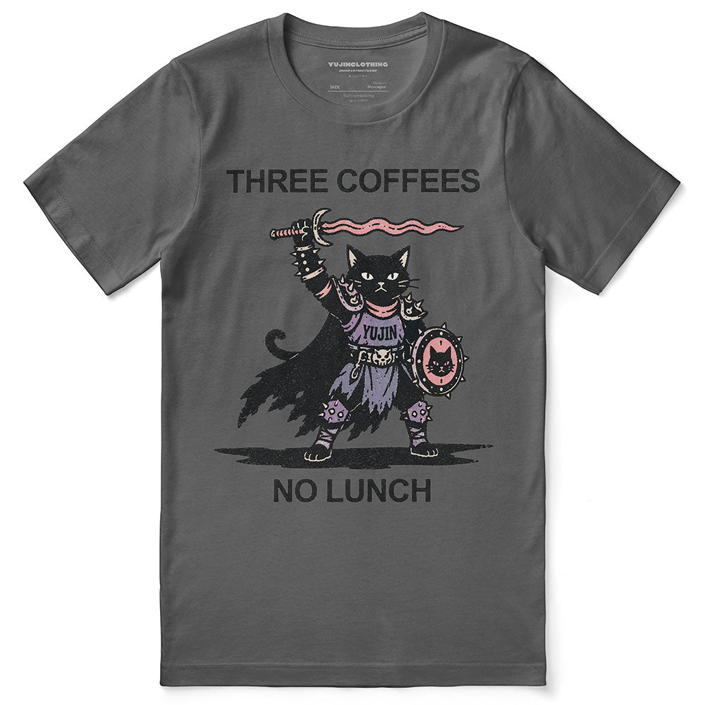 Three Coffees Cat T-Shirt
