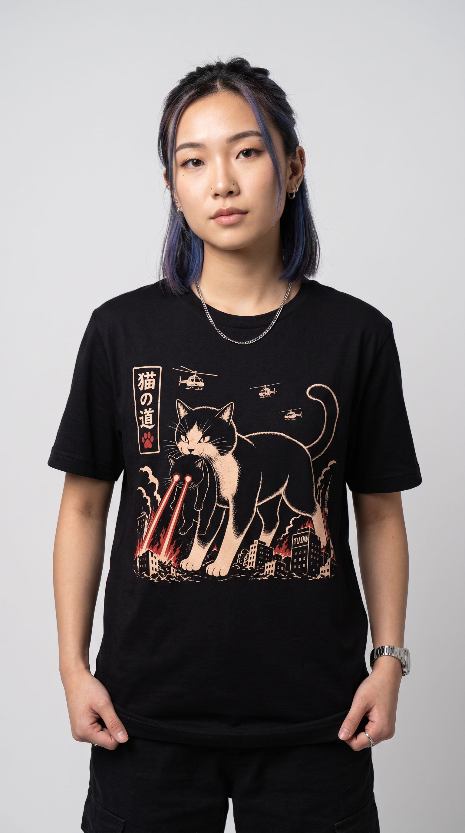 City Destruction Cat T-Shirt