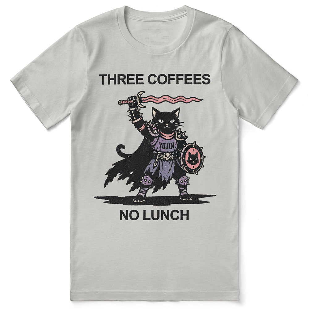 Three Coffees Cat T-Shirt