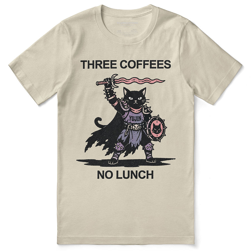 Three Coffees Cat T-Shirt