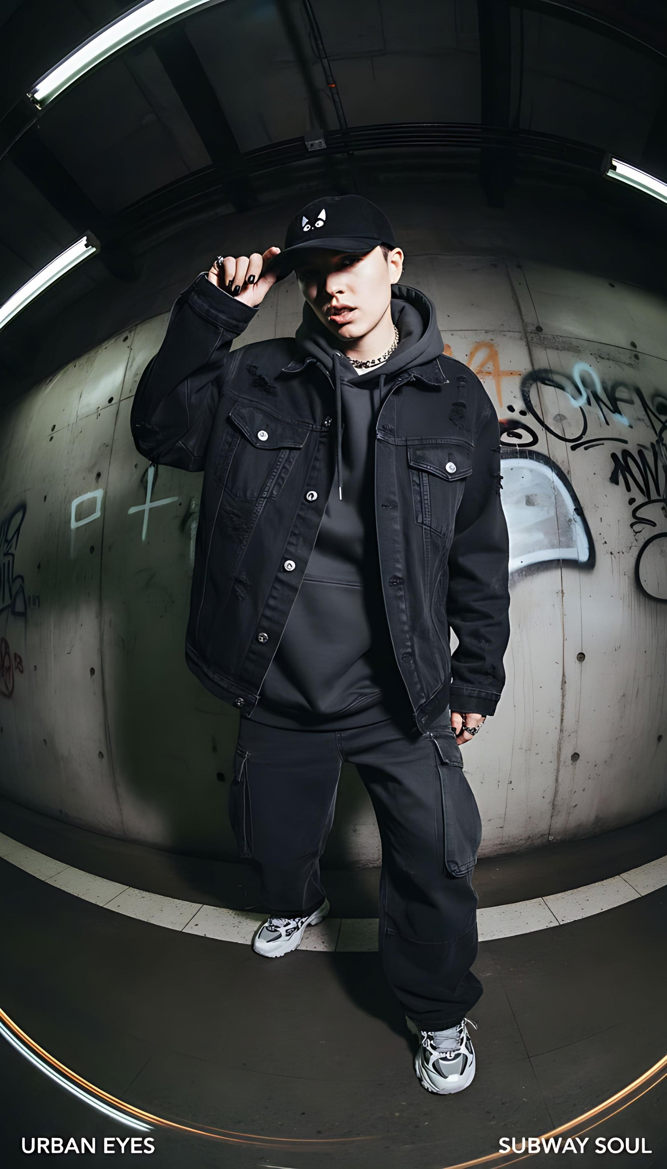 Chapeau en velours côtelé chat étonné