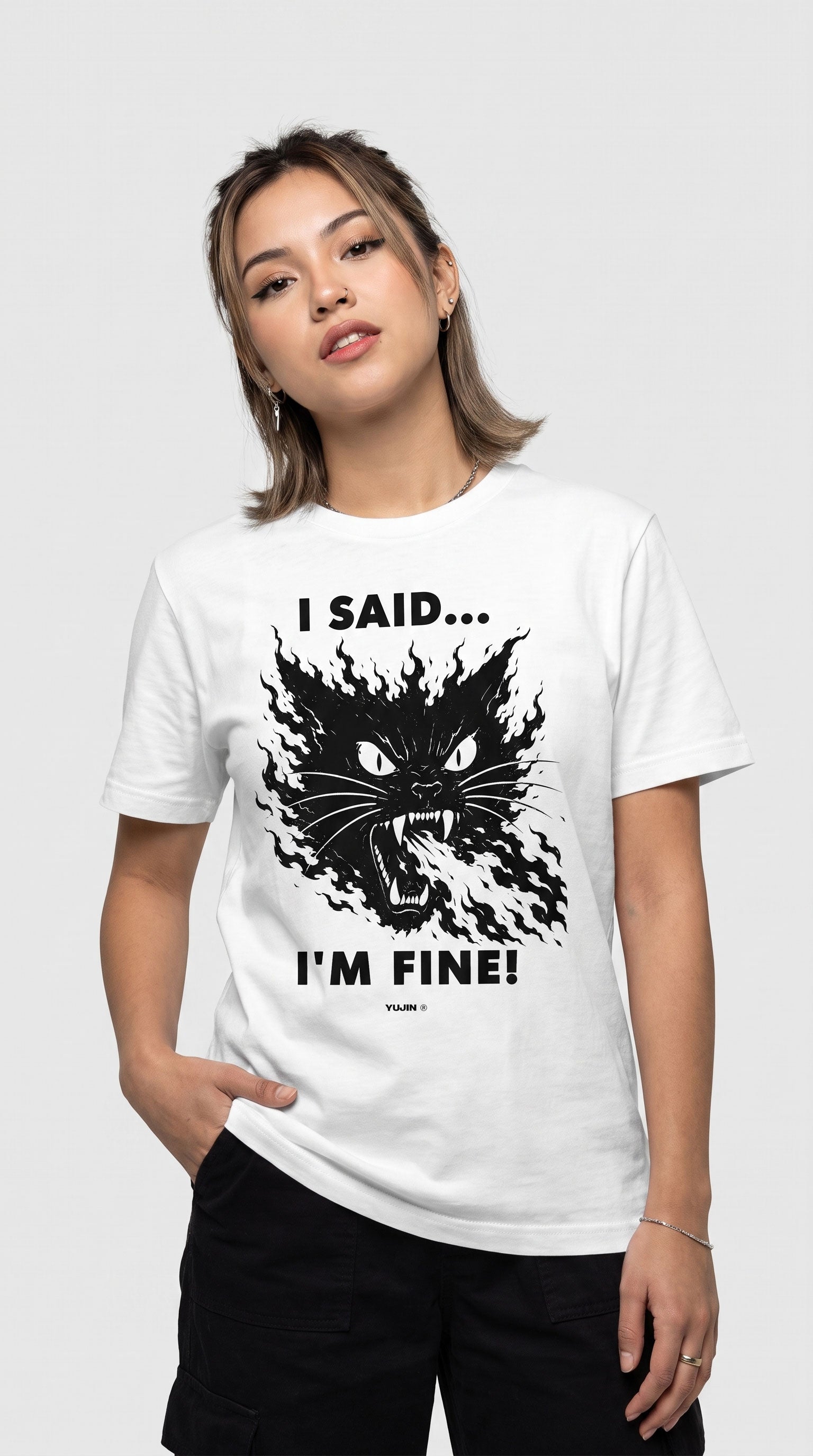 I'm Fine Cat T-Shirt