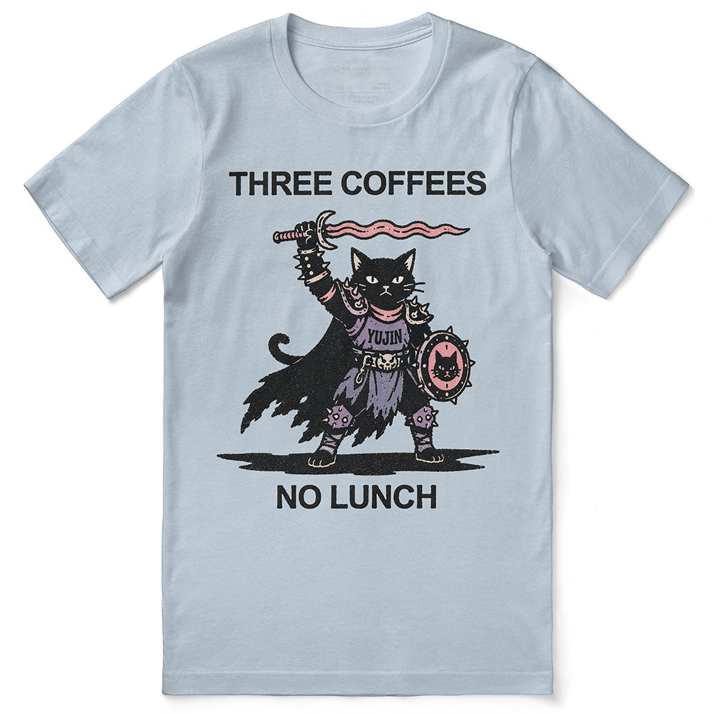 Three Coffees Cat T-Shirt