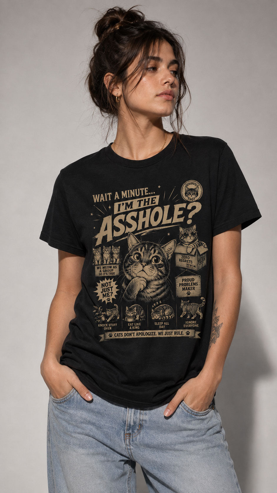 Wait A Minute Cat T-Shirt