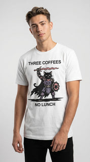Three Coffees Cat T-Shirt
