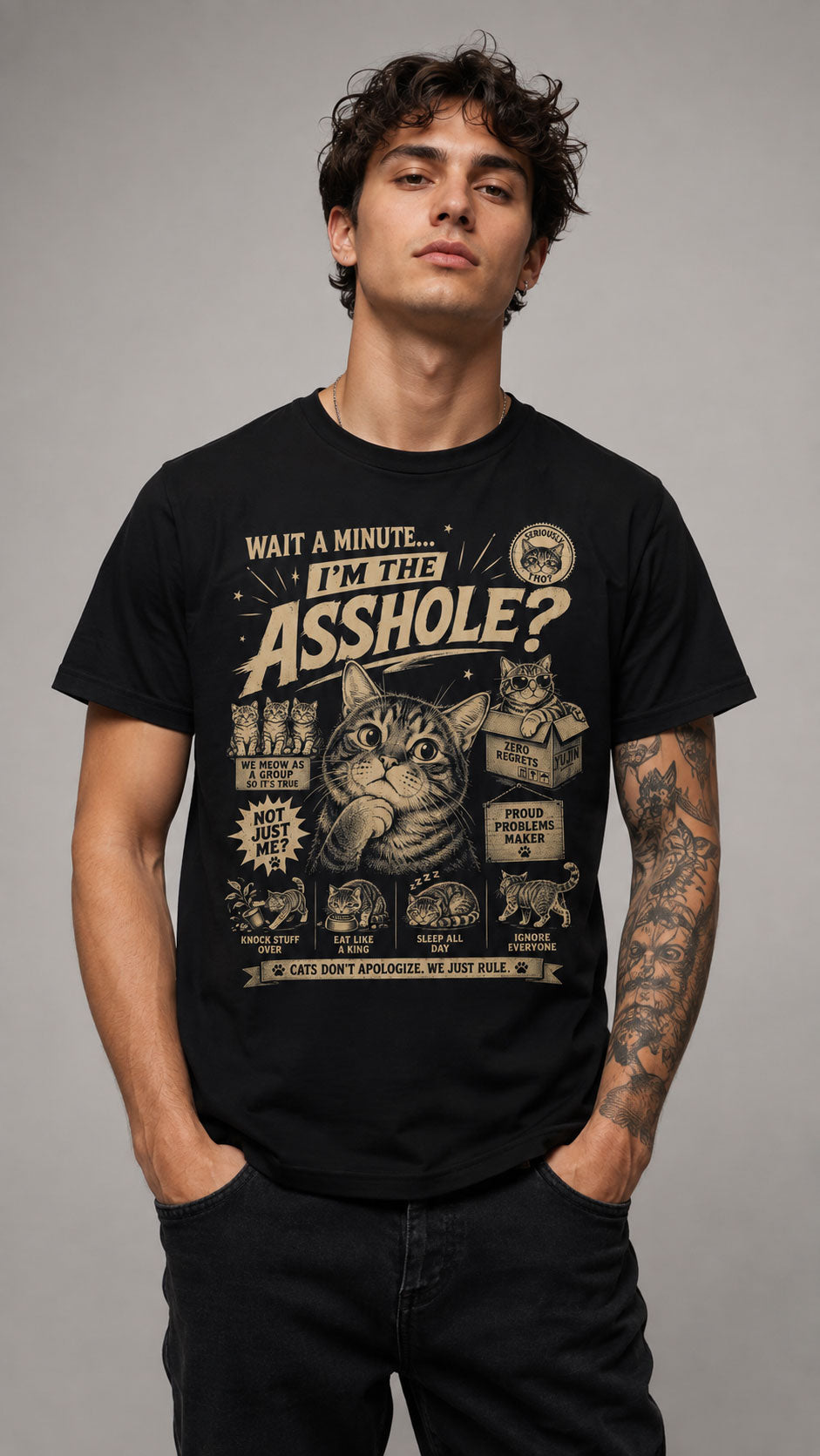 Wait A Minute Cat T-Shirt