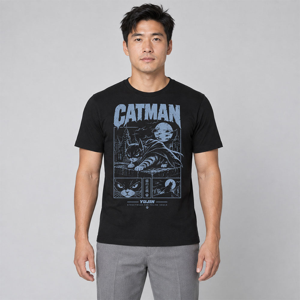 Blue Vigil Cat T-Shirt — Black Male