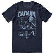 Blue Vigil Cat T-Shirt — Navy Flat Lay