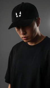 Chapeau en velours côtelé chat étonné