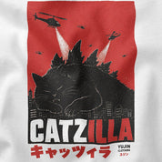 Catzilla Air Raid Cat T-Shirt — Closeup