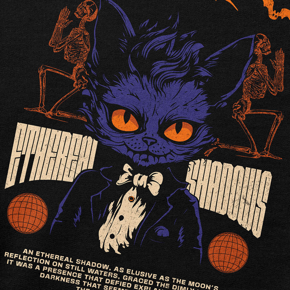 Ethereal Shadows Cat Sweatshirt | Yūjin Japanese Anime Streetwear Clothing