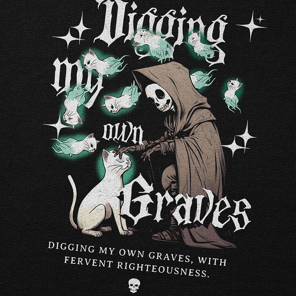 Digging My Own Graves Cat Hoodie | Yūjin Japanese Anime Streetwear Clothing