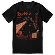 Hungry Rampage Cat T-Shirt — Black Flat Lay