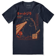 Hungry Rampage Cat T-Shirt — Navy Flat Lay