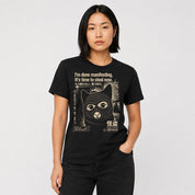 Midnight Thief Cat T-Shirt — female Lifestyle