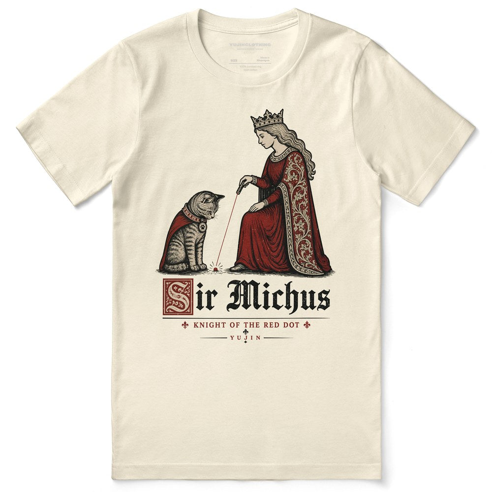 Sir Michus Cat T-Shirt flat lay in Natural