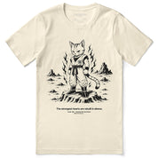 Rebuilt in Silence Cat T-Shirt in Natural - front flat lay