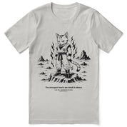 Rebuilt in Silence Cat T-Shirt in Silver - front flat lay