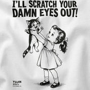 Scratch Your Eyes Out Cat T-Shirt — Closeup